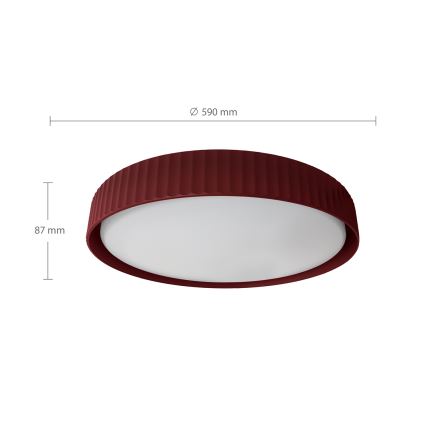 Brilagi - LED Stmívatelné stropní svítidlo LUCIA LED/60W/230V 3000-6500K pr. 59 cm červená + dálkové ovládání