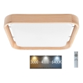 Brilagi - LED Stmívatelné stropní svítidlo MANAROLA CUBIC LED/24W/230V 45x45 cm 3000-6500K borovice + dálkové ovládání
