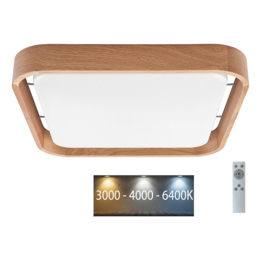Brilagi - LED Stmívatelné stropní svítidlo MANAROLA CUBIC LED/24W/230V 45x45 cm 3000-6500K dub + dálkové ovládání
