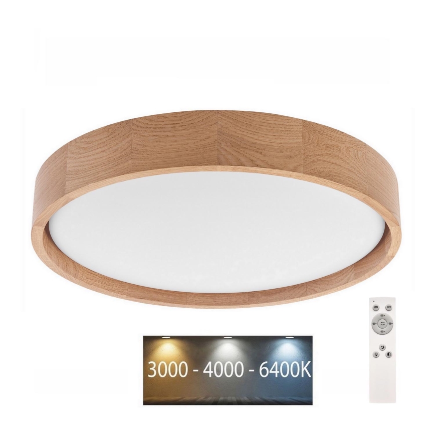 Brilagi - LED Stmívatelné stropní svítidlo MANAROLA LED/24W/230V pr. 42 cm 3000-6500K dub + dálkové ovládání