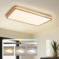 BRILAGI - LED Stmívatelné stropní svítidlo MOLINA SQUARE LED/128W/230V 3000-6000K dub 90x60 cm + dálkové ovládání