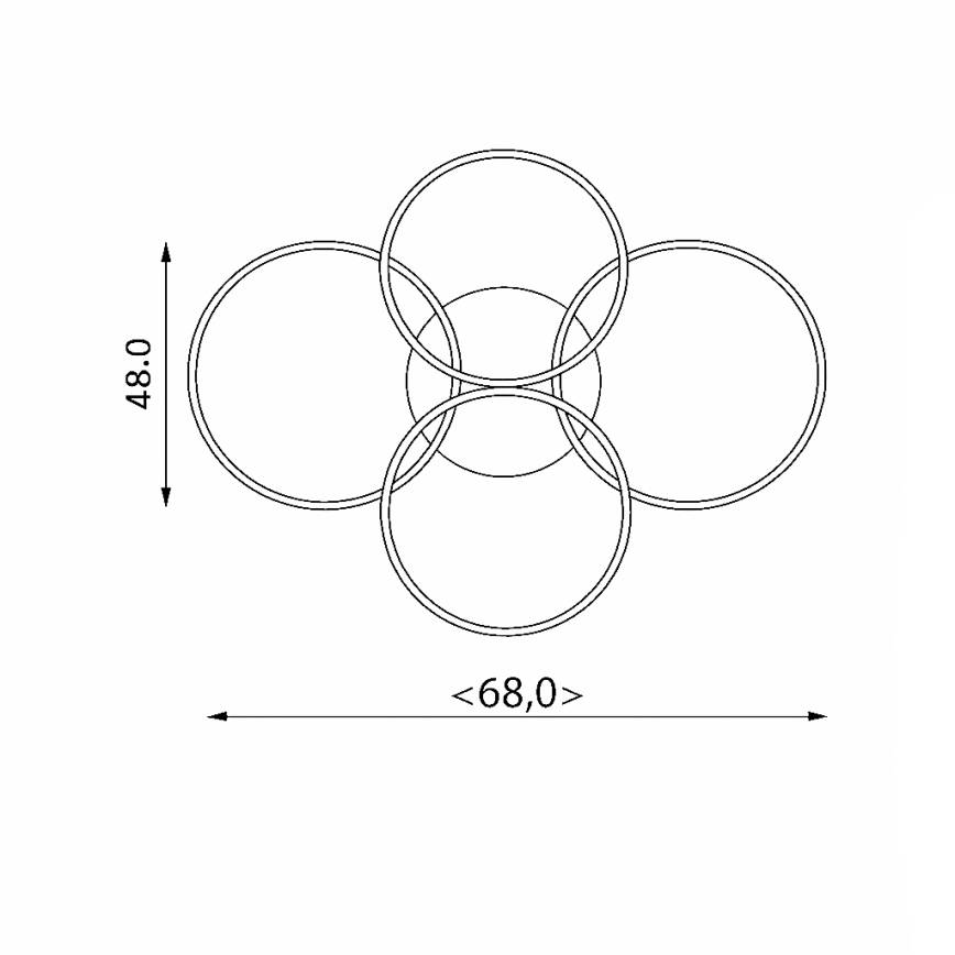 Brilagi - LED Stmívatelné stropní svítidlo ORBITS LED/49W/230V 3000-6000K 50x65 cm + dálkové ovládání