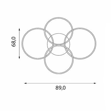 Brilagi - LED Stmívatelné stropní svítidlo ORBITS LED/52W/230V 3000-6000K 68x89 cm+ dálkové ovládání