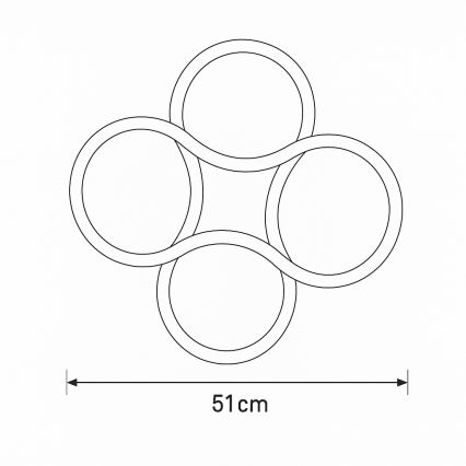 Brilagi - LED Stmívatelné stropní svítidlo ORELLI LED/53W/230V pr. 51 cm 3000-6000K + dálkové ovládání