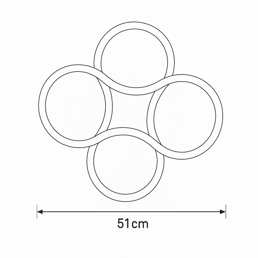 Brilagi - LED Stmívatelné stropní svítidlo ORELLI LED/53W/230V pr. 51 cm 3000-6000K + dálkové ovládání