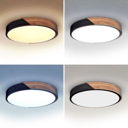 Brilagi - LED Stmívatelné stropní svítidlo PILANA LED/48W/230V 3000-6500K dub pr. 40 cm + dálkové ovládání