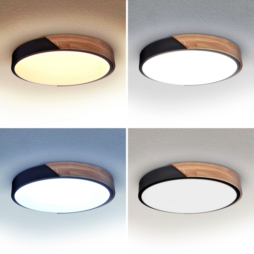 Brilagi - LED Stmívatelné stropní svítidlo PILANA LED/48W/230V 3000-6500K dub pr. 40 cm + dálkové ovládání