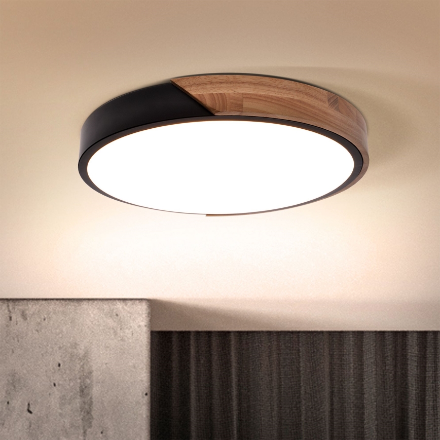 Brilagi - LED Stmívatelné stropní svítidlo PILANA LED/48W/230V 3000-6500K dub pr. 40 cm + dálkové ovládání