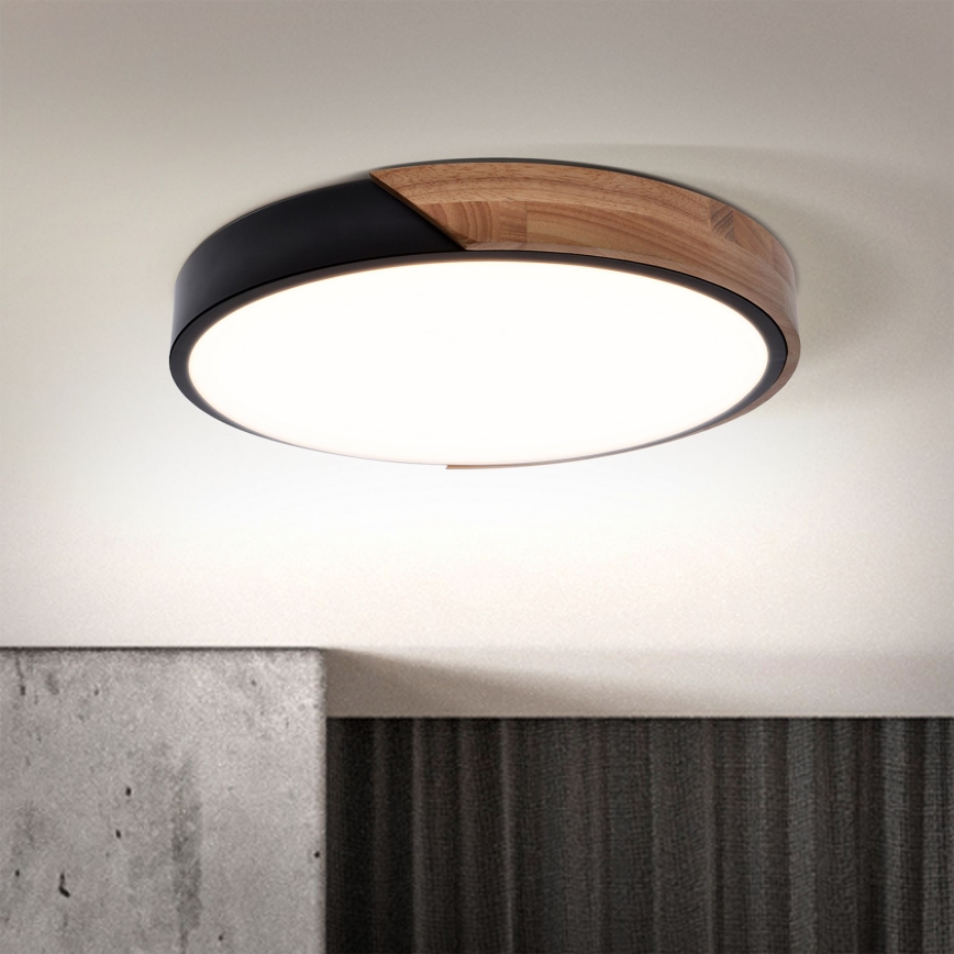 Brilagi - LED Stmívatelné stropní svítidlo PILANA LED/48W/230V 3000-6500K dub pr. 40 cm + dálkové ovládání
