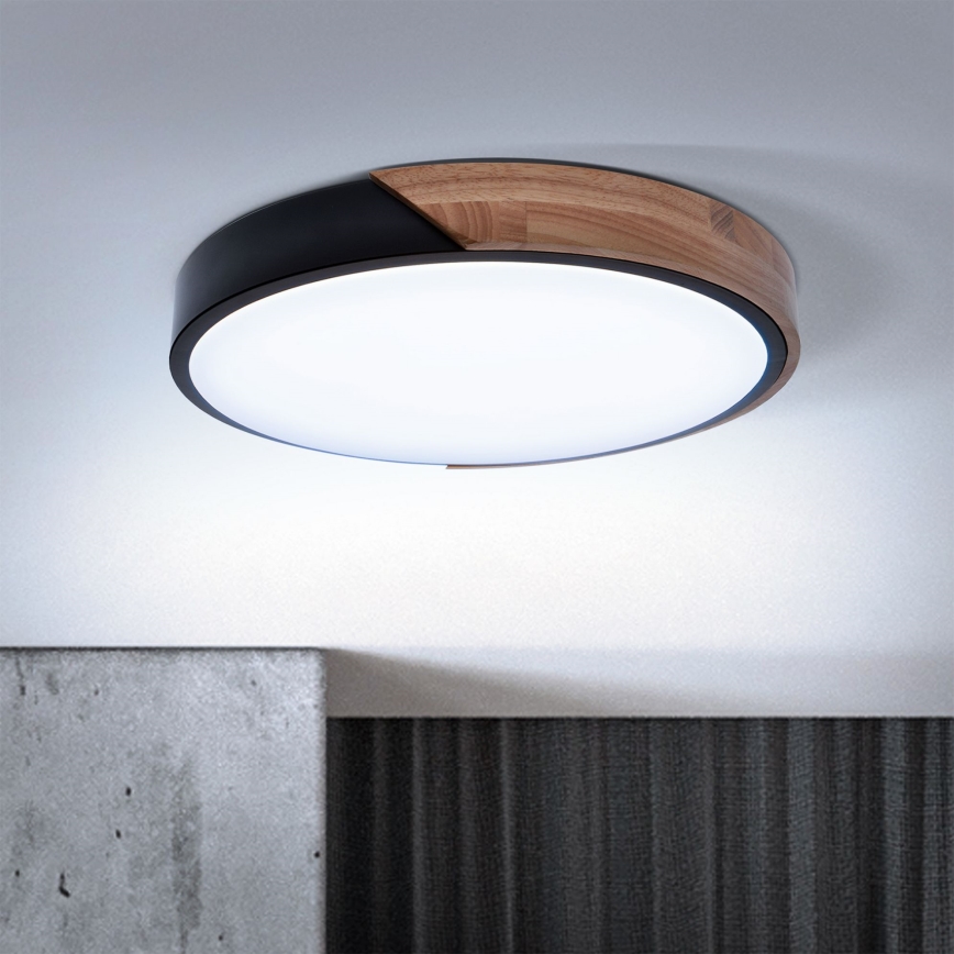 Brilagi - LED Stmívatelné stropní svítidlo PILANA LED/48W/230V 3000-6500K dub pr. 40 cm + dálkové ovládání
