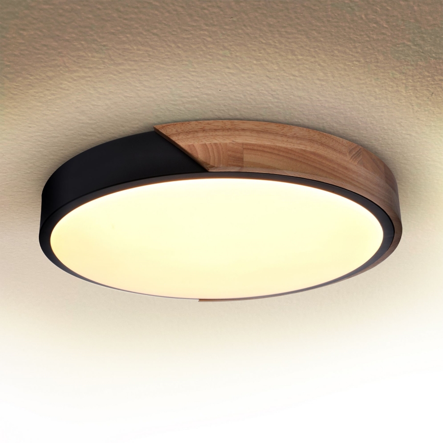Brilagi - LED Stmívatelné stropní svítidlo PILANA LED/48W/230V 3000-6500K dub pr. 40 cm + dálkové ovládání