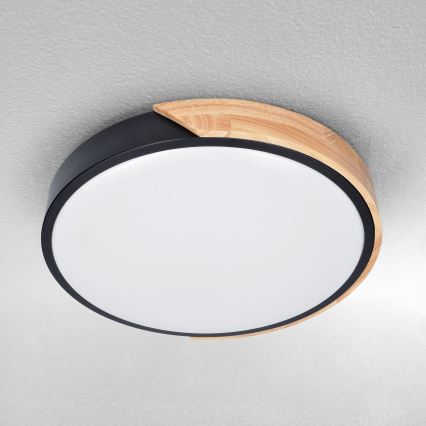 Brilagi - LED Stmívatelné stropní svítidlo PILANA LED/48W/230V 3000-6500K dub pr. 40 cm + dálkové ovládání
