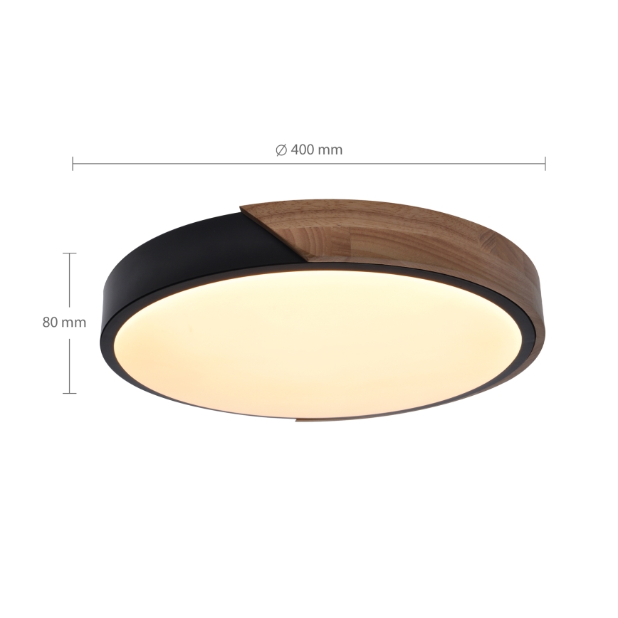 Brilagi - LED Stmívatelné stropní svítidlo PILANA LED/48W/230V 3000-6500K dub pr. 40 cm + dálkové ovládání