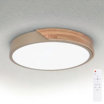 BRILAGI - LED Stmívatelné stropní svítidlo PILANA LED/48W/230V 3000-6500K dub/béžová pr. 40 cm + dálkové ovládání
