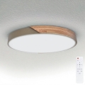 BRILAGI - LED Stmívatelné stropní svítidlo PILANA LED/60W/230V 3000-6500K dub/béžová pr. 60 cm + dálkové ovládání