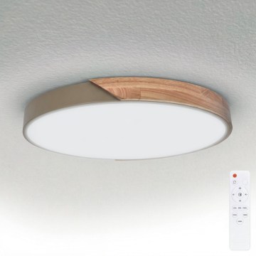 BRILAGI - LED Stmívatelné stropní svítidlo PILANA LED/60W/230V 3000-6500K dub/béžová pr. 60 cm + dálkové ovládání
