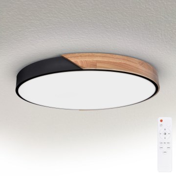 Brilagi - LED Stmívatelné stropní svítidlo PILANA LED/60W/230V dub/černá pr. 58,5 cm  + dálkové ovládání