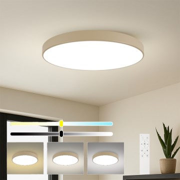 Brilagi - LED Stmívatelné stropní svítidlo POOL SMART LED/128W/230V 3000-6000K 100 cm béžová Wi-Fi Tuya + dálkové ovládání