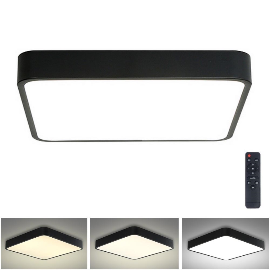 Brilagi - LED Stmívatelné stropní svítidlo POOL SQUARE LED/36W/230V 3000-6000K 40x40 cm černá + dálkové ovládání