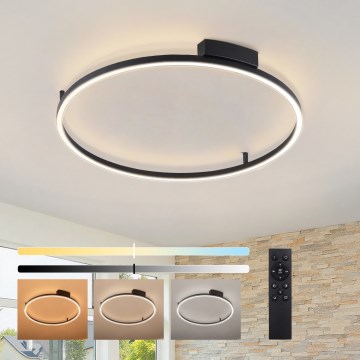 Brilagi - LED Stmívatelné stropní svítidlo PORTOFINO LED/60W/230V 3000-6000K pr. 80 cm černá + dálkové ovládání