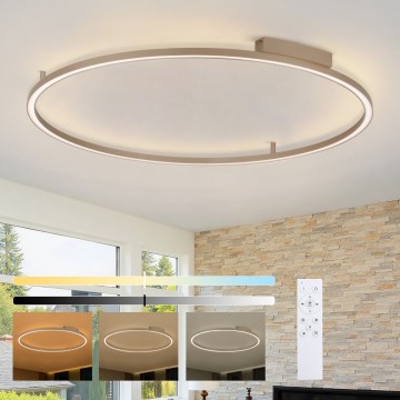Brilagi - LED Stmívatelné stropní svítidlo PORTOFINO LED/85W/230V 3000-6000K pr. 120 cm béžová + dálkové ovládání