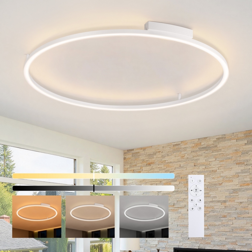 Brilagi - LED Stmívatelné stropní svítidlo PORTOFINO LED/85W/230V 3000-6000K pr. 120 cm bílá + dálkové ovládání