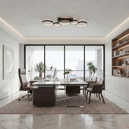 Brilagi - LED Stmívatelné stropní svítidlo RINGO LED/34W/230V 3000-6000K 28x84 cm černá + dálkové ovládání