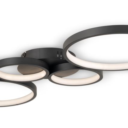 Brilagi - LED Stmívatelné stropní svítidlo RINGO LED/34W/230V 3000-6000K 28x78 cm černá + dálkové ovládání