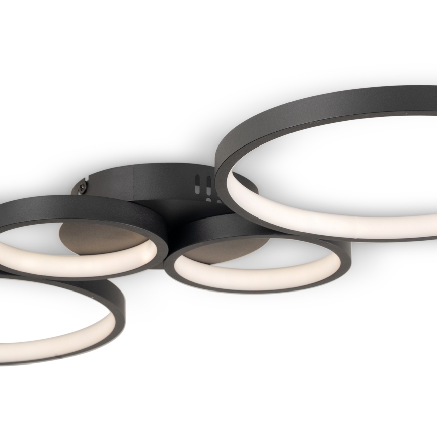 Brilagi - LED Stmívatelné stropní svítidlo RINGO LED/34W/230V 3000-6000K 28x78 cm černá + dálkové ovládání