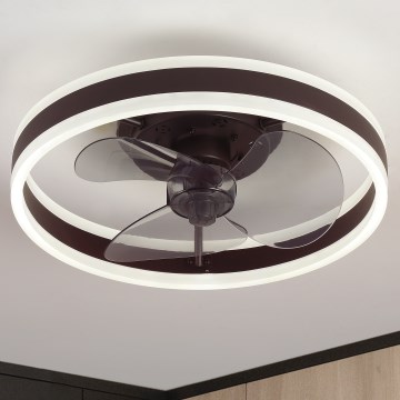 Brilagi - LED Stmívatelné stropní svítidlo s ventilátorem LED/30W/230V 3000-6500K černá + dálkové ovládání