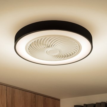 Brilagi - LED Stmívatelné stropní svítidlo s ventilátorem LED/30W/230V 3000-6500K pr. 50 cm černá + dálkové ovládání