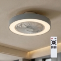 Brilagi - LED Stmívatelné stropní svítidlo s ventilátorem LED/38W/230V 3000-6500K 3000-6500K pr. 50 cm šedá + dálkové ovládání