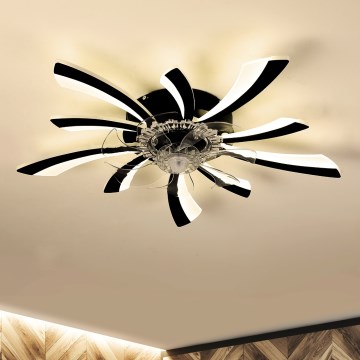 Brilagi - LED Stmívatelné stropní svítidlo s ventilátorem LED/50W/230V 3000-6500K černá + dálkové ovládání