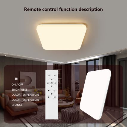 Brilagi - LED Stmívatelné stropní svítidlo SMART LED/28W/230V 2700-6500K Wi-Fi Tuya + dálkové ovládání