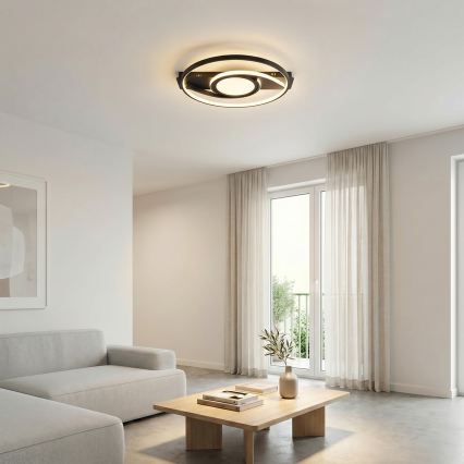 Brilagi - LED Stmívatelné stropní svítidlo TWIRL LED/38W/230V 3000-6000K černá + dálkové ovládání