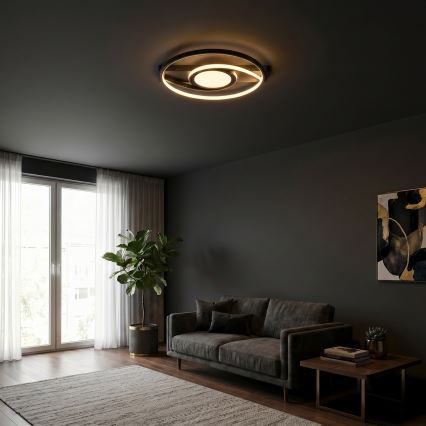 Brilagi - LED Stmívatelné stropní svítidlo TWIRL LED/38W/230V 3000-6000K černá + dálkové ovládání