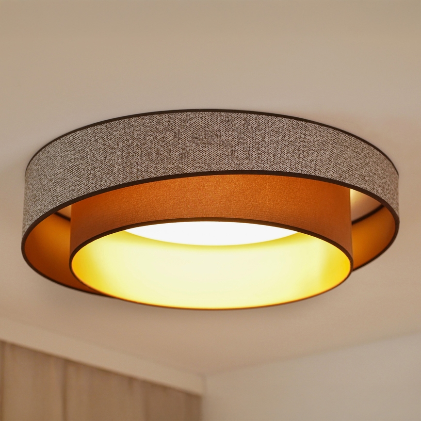Brilagi - LED Stmívatelné stropní svítidlo VEGAS SHINE LED/24W/230V pr. 60 cm 3000/4000/6500K hnědá + dálkové ovládání