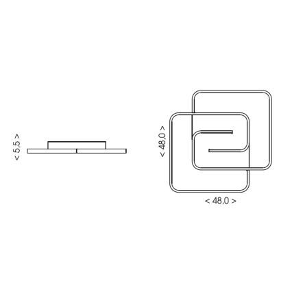Brilagi - LED Stmívatelné stropní svítidlo VELO LED/64W/230V 3000-6500K 48x48 cm + dálkové ovládání