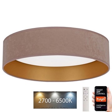 Brilagi - LED Stmívatelné stropní svítidlo VELVET SMART LED/24W/230V pr. 45 cm 2700-6500K Wi-Fi Tuya béžová/zlatá + dálkové ovládání