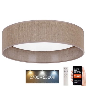 Brilagi - LED Stmívatelné stropní svítidlo VELVET SMART LED/24W/230V pr. 45 cm 2700-6500K Wi-Fi Tuya hnědá + dálkové ovládání