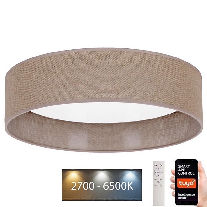 Brilagi - LED Stmívatelné stropní svítidlo VELVET SMART LED/24W/230V pr. 45 cm 2700-6500K Wi-Fi Tuya hnědá + dálkové ovládání