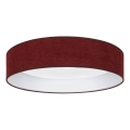 Brilagi - LED Stmívatelné stropní svítidlo VELVET SMART VARI LED/24W/230V 3000-6500K pr. 45 cm vínová + dálkové ovládání