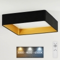 Brilagi - LED Stmívatelné stropní svítidlo VELVET SQUARE LED/24W/230V 3000/4000/6500K + dálkové ovládání černá