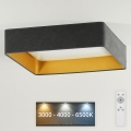 Brilagi - LED Stmívatelné stropní svítidlo VELVET SQUARE LED/24W/230V 43x43 cm 3000/4000/6500K + dálkové ovládání hnědá