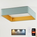 Brilagi - LED Stmívatelné stropní svítidlo VELVET SQUARE SMART LED/36W/230V 2700-6500K Wi-Fi Tuya + dálkové ovládání mintová