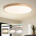 BRILAGI - LED Stmívatelné stropní svítidlo WOODLINE LED/128W/230V 3000-6000K dub pr. 100 cm + dálkové ovládání