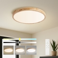BRILAGI - LED Stmívatelné stropní svítidlo WOODLINE LED/72W/230V 3000-6000K dub pr. 60 cm + dálkové ovládání