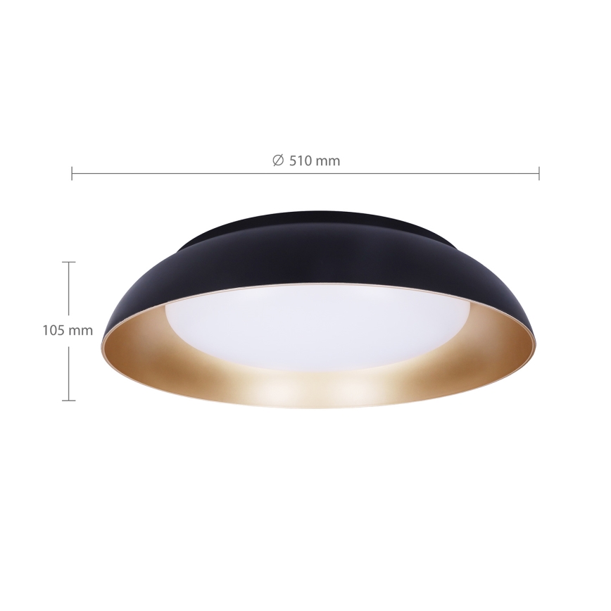 Brilagi - LED Stmívatelné stropní svítidlo ALVA LED/48W/230V 3000-6500K pr. 51 cm černá + dálkové ovládání