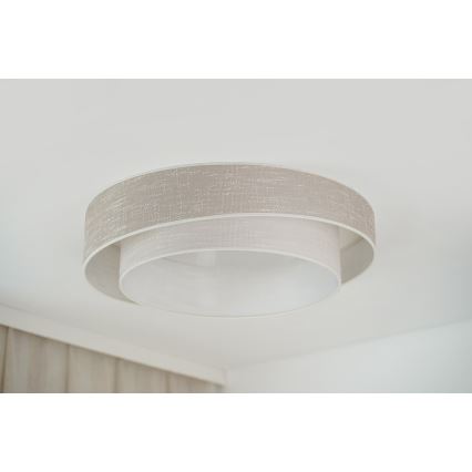 Brilagi - LED Stmívatelné stropní svítidlo DOVER SHINE LED/24W/230V 3000/4000/6500K šedá/krémová + dálkové ovládání