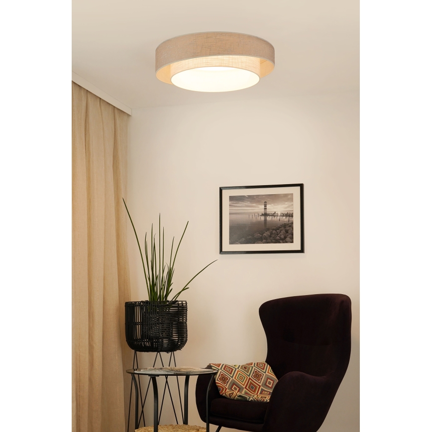Brilagi - LED Stmívatelné stropní svítidlo DOVER SHINE LED/24W/230V 3000/4000/6500K šedá/krémová + dálkové ovládání